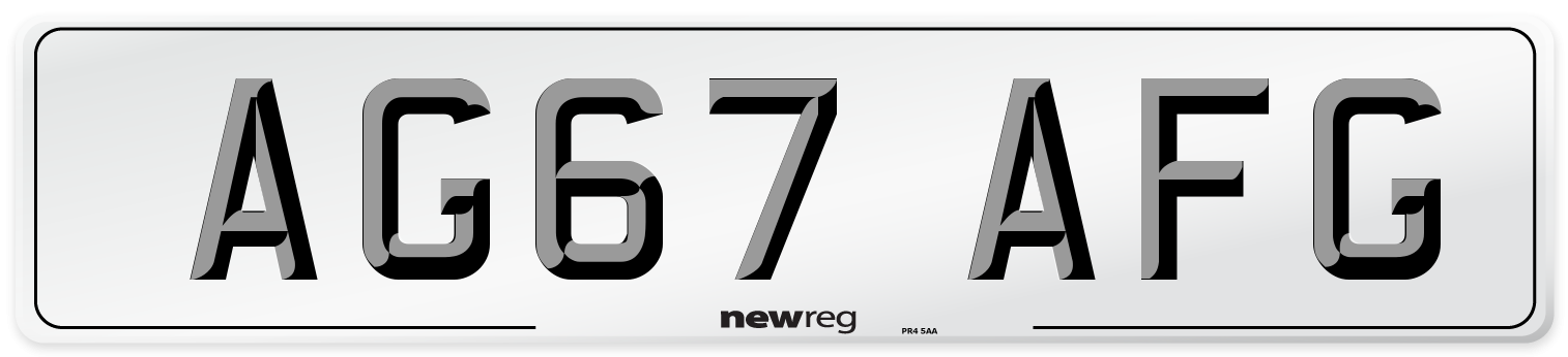 AG67 AFG Number Plate from New Reg